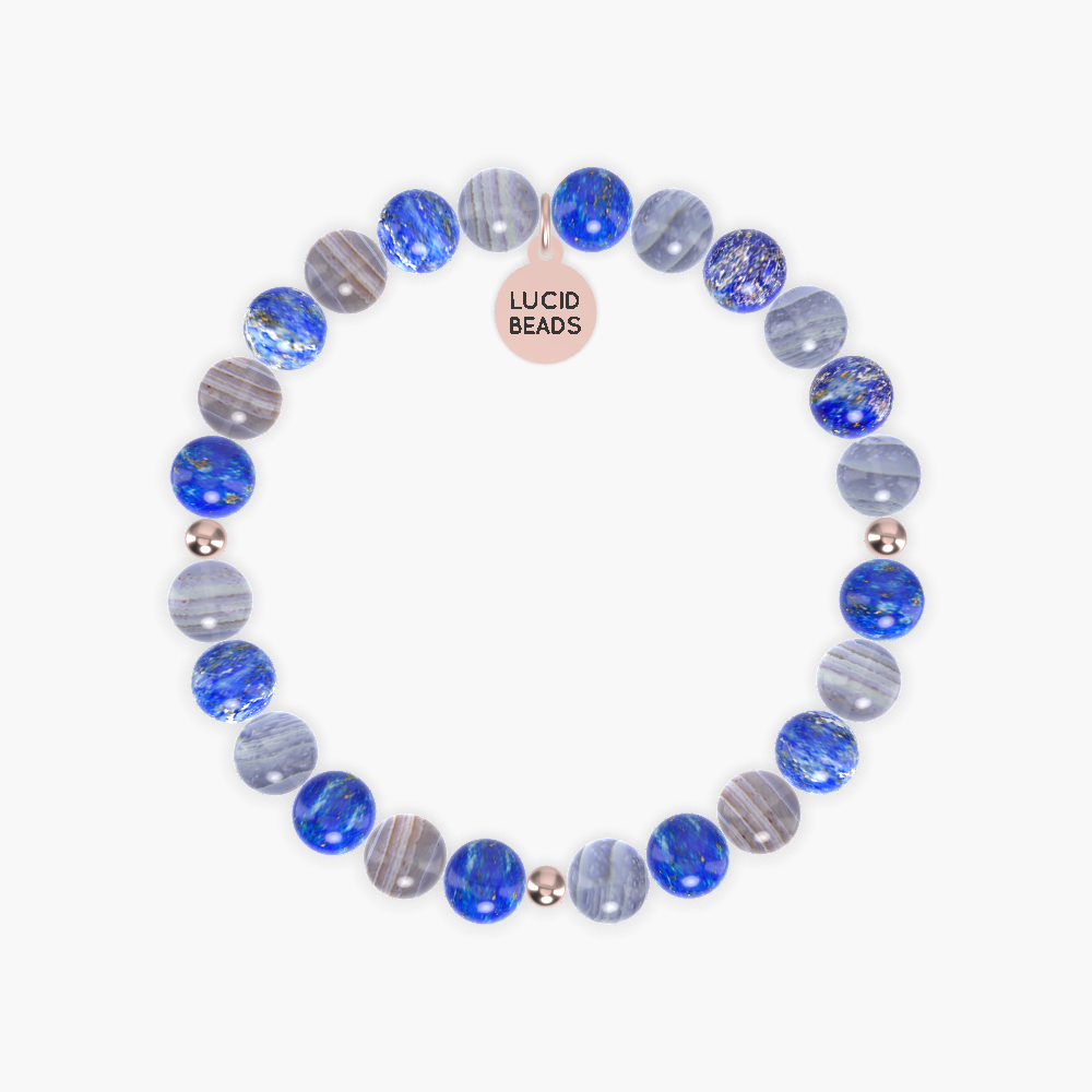 Tranquil Serenity - Blue Lace Agate and Lapis Lazuli Bracelet