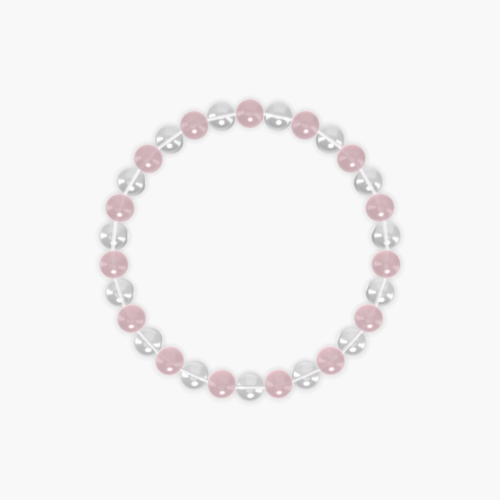 Clear Quartz and Rose Quartz Bracelet