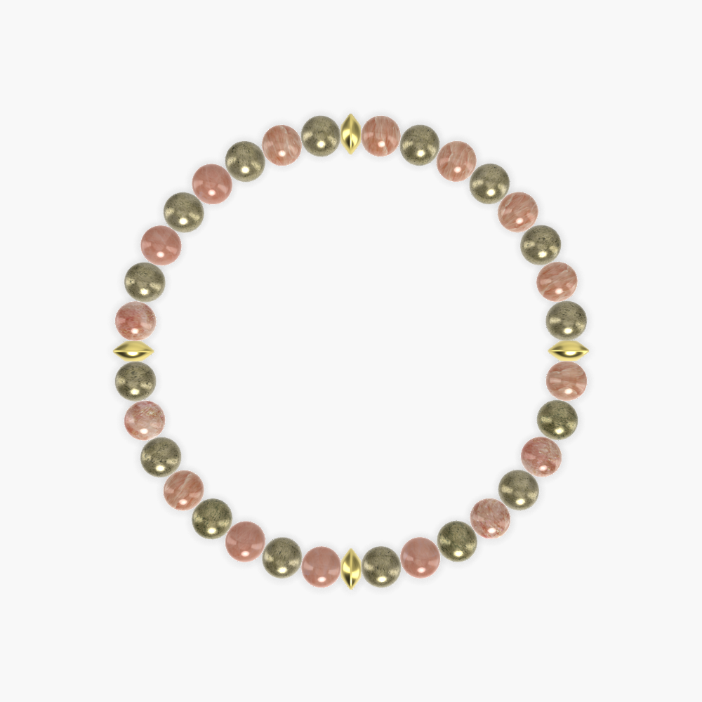 Pyrite and Sunstone Bracelet