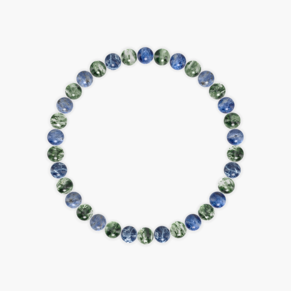 Moss Agate and Sodalite Bracelet