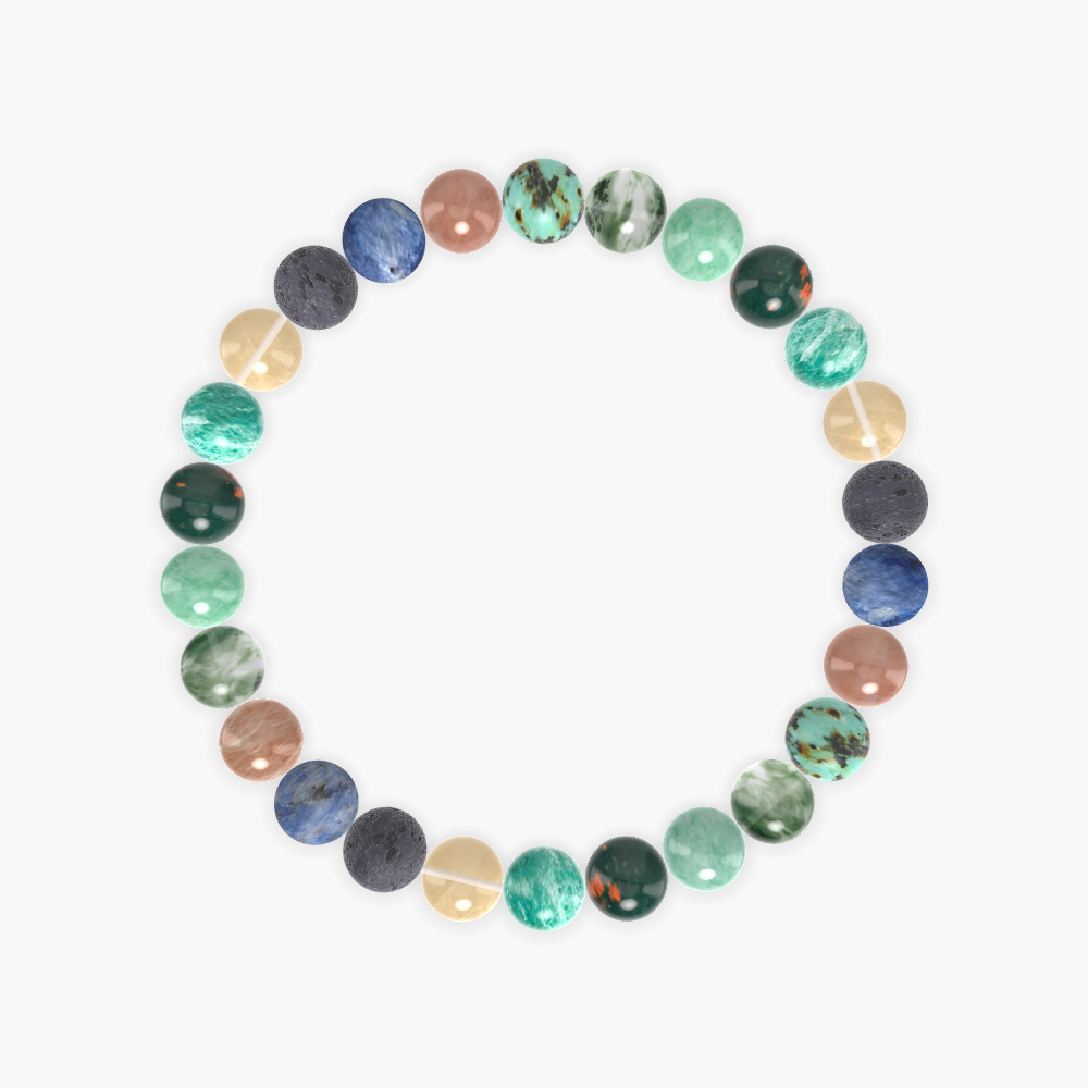 Amazonite, Bloodstone, Green Jade and more Gemstone Bracelet