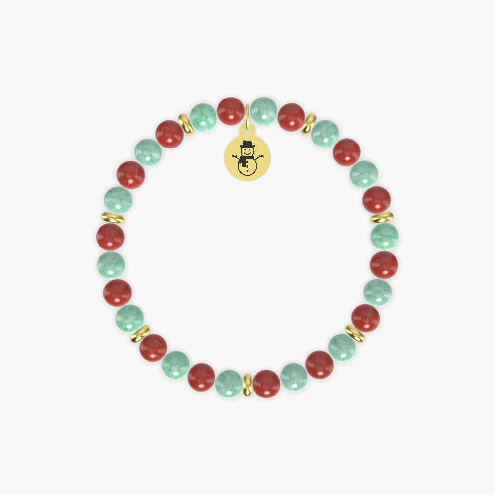 Red Jasper and Green Jade Bracelet