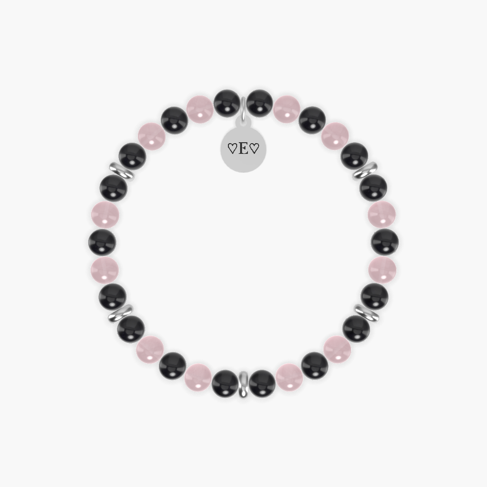 Black Obsidian and Rose Quartz Bracelet