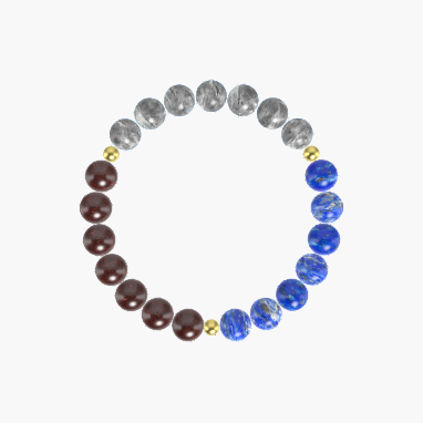 Lapis Lazuli, Labradorite and Garnet Bracelet