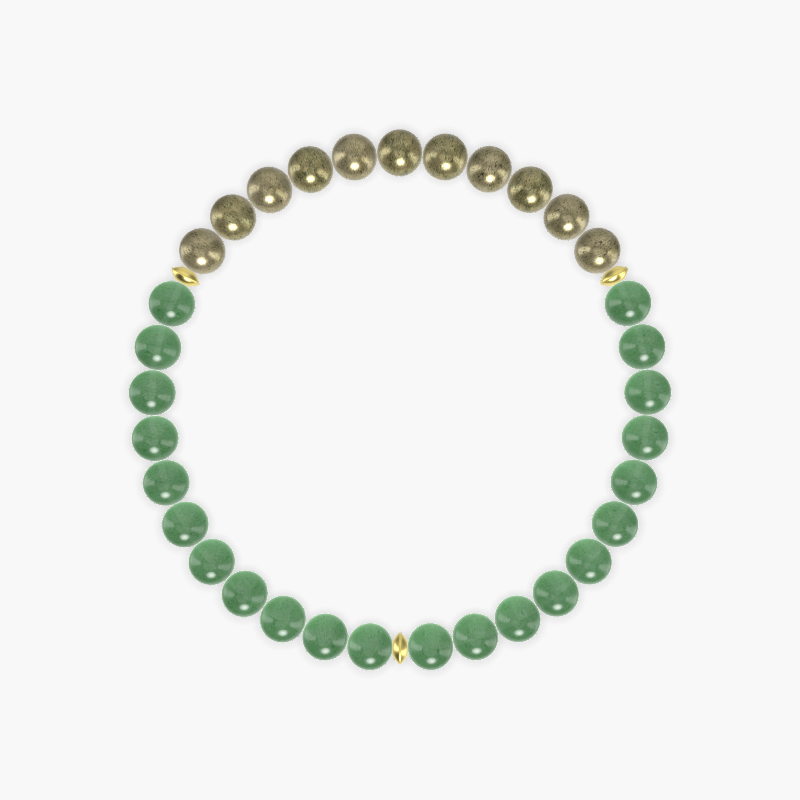 Fortune Spark - Aventurine and Pyrite Bracelet