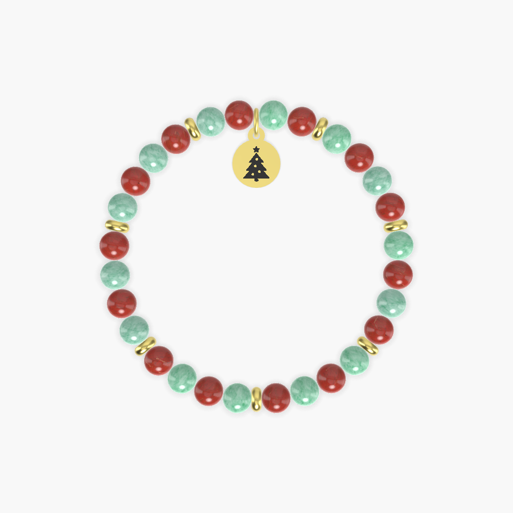 Red Jasper and Green Jade Bracelet