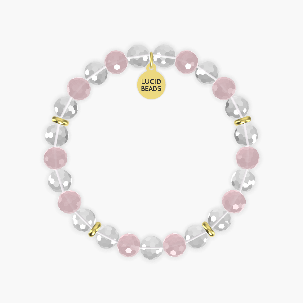 Clear Quartz and Rose Quartz Bracelet