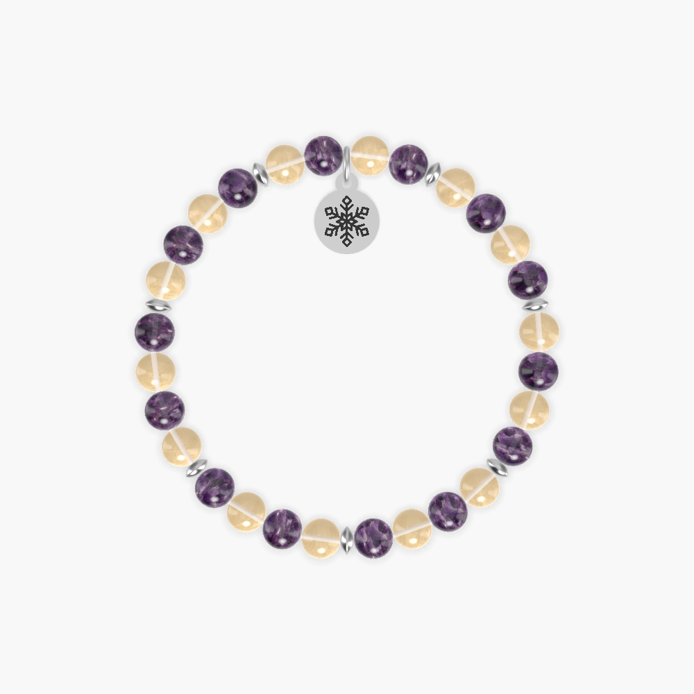 New Year Radiance - Amethyst and Citrine Bracelet