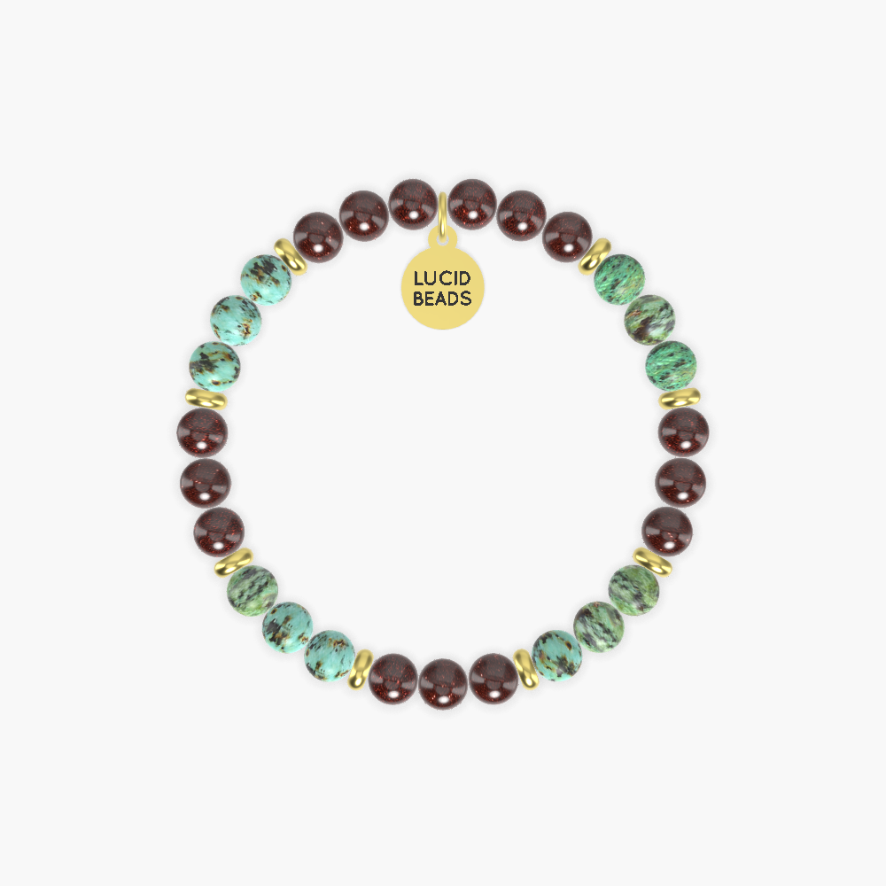 Garnet and African Turquoise Bracelet