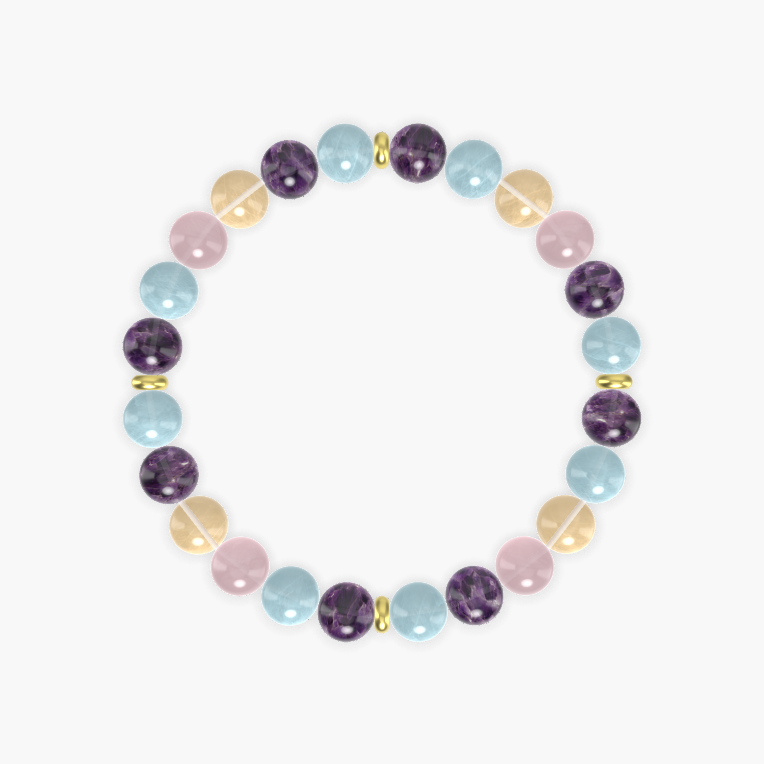 Aquamarine, Amethyst, Rose Quartz and more Gemstone Bracelet