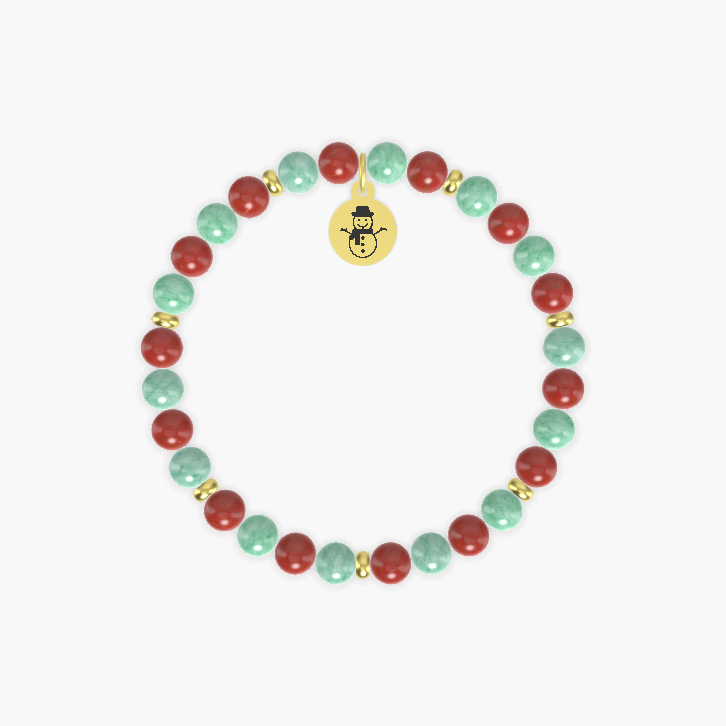 Red Jasper and Green Jade Bracelet