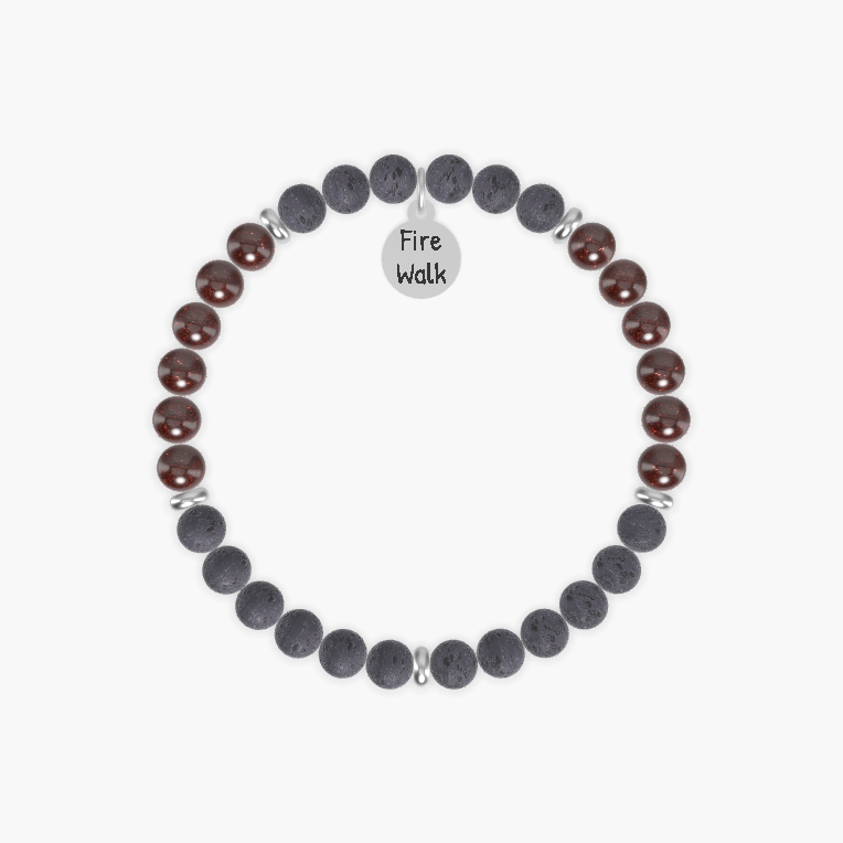 Lava Rock and Garnet Bracelet