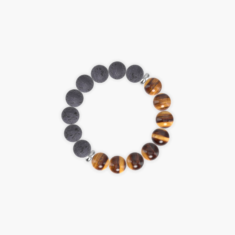 Tiger Eye and Lava Rock Bracelet