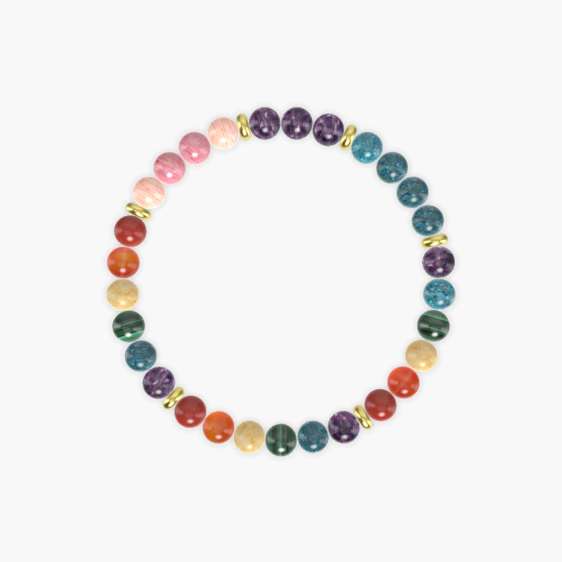 Apatite, Amethyst, Rhodonite and more Gemstone Bracelet