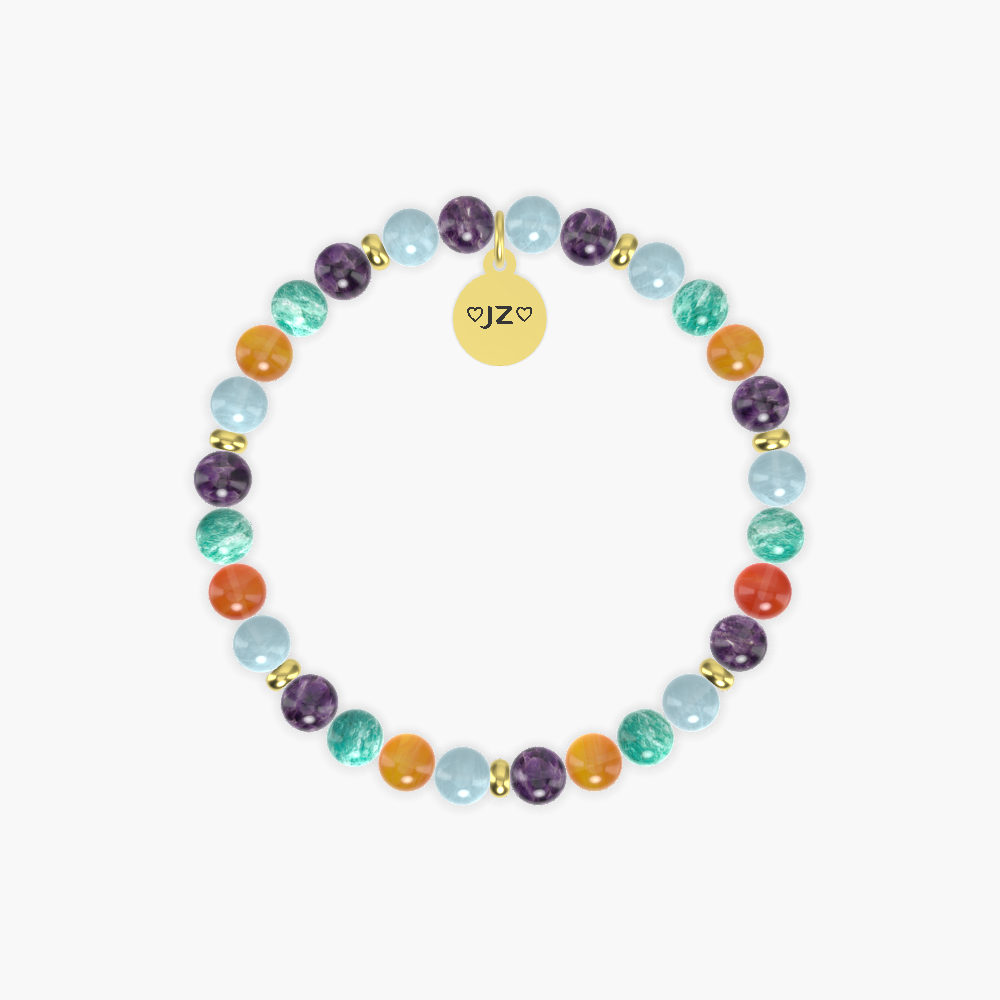 Amethyst, Aquamarine, Carnelian and more Gemstone Bracelet