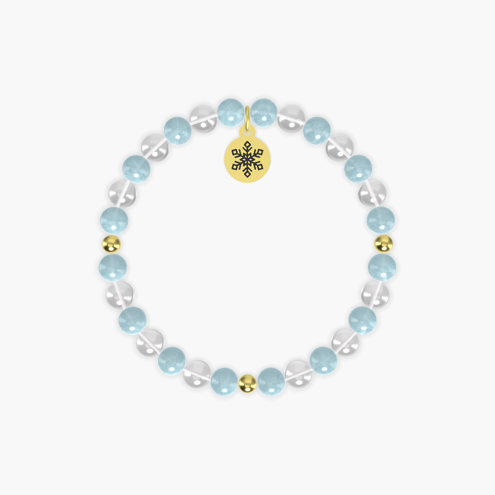 New Year Serenity - Aquamarine and Clear Quartz Bracelet