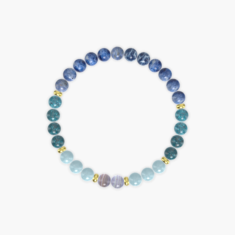 Sodalite, Apatite, Aquamarine and more Gemstone Bracelet