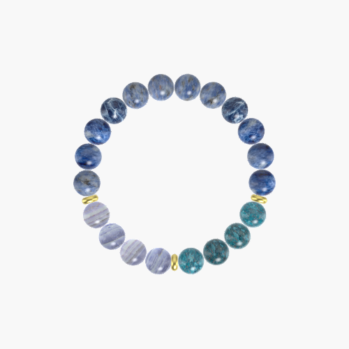 Sodalite, Apatite and Blue Lace Agate Bracelet