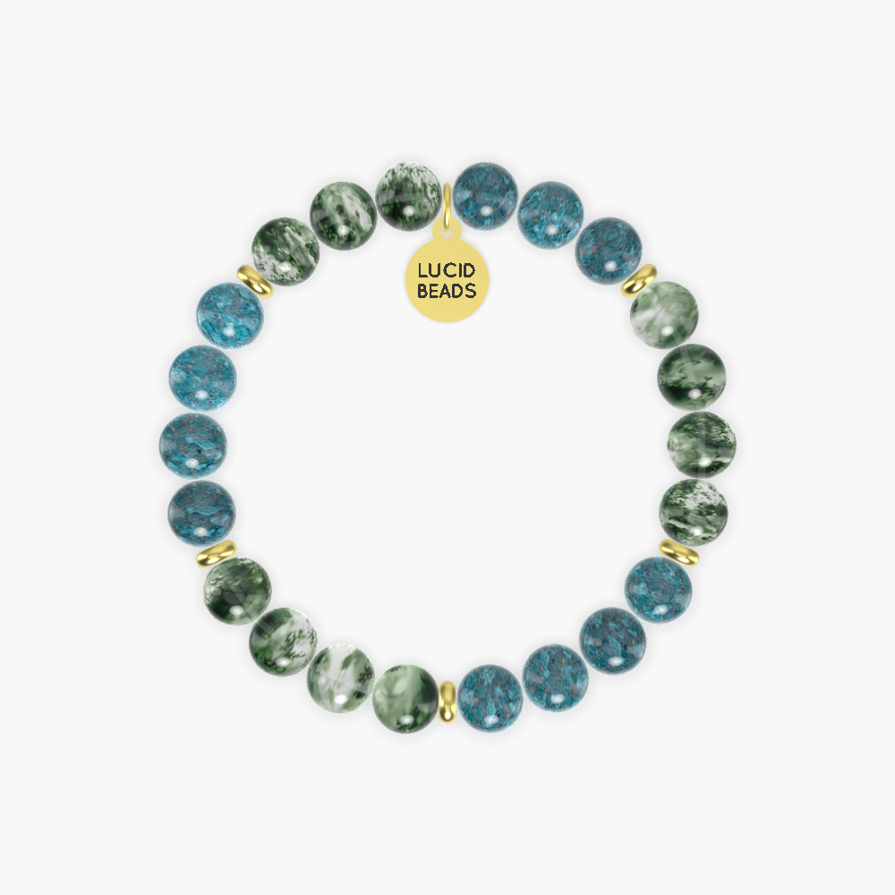 Apatite and Moss Agate Bracelet