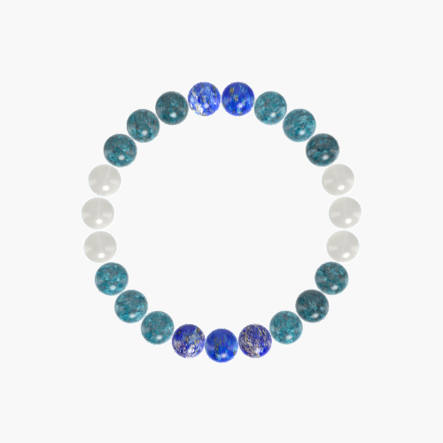 Apatite, Moonstone and Lapis Lazuli Bracelet