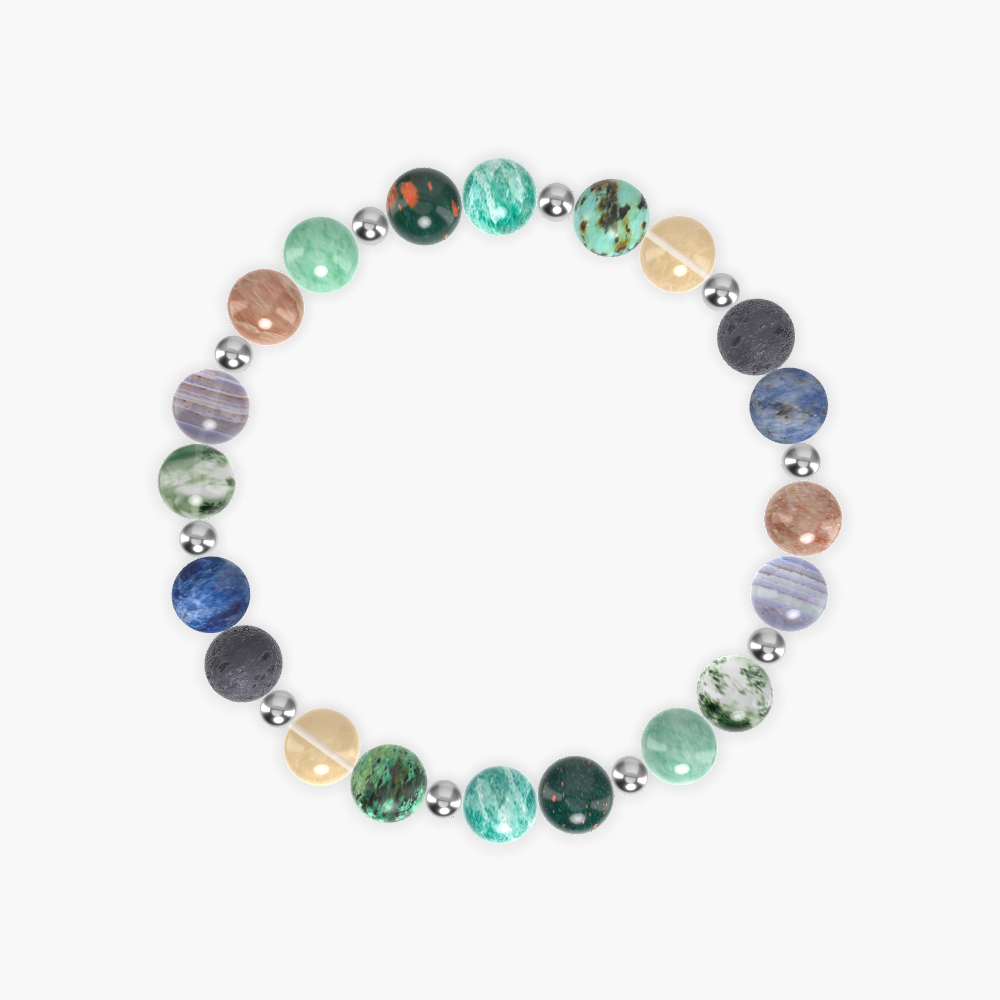 Amazonite, Bloodstone, Green Jade and more Gemstone Bracelet