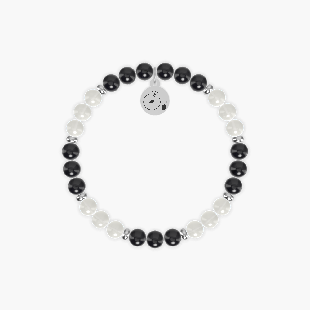 Black Obsidian and Moonstone Bracelet