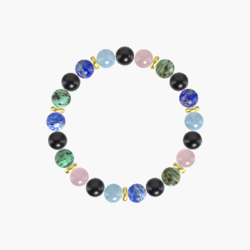 Black Obsidian, Lapis Lazuli, African Turquoise and more Gemstone Bracelet