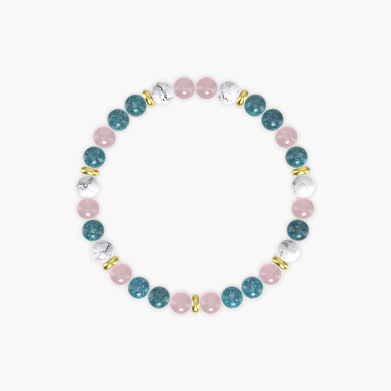 Apatite, Rose Quartz and Howlite Bracelet