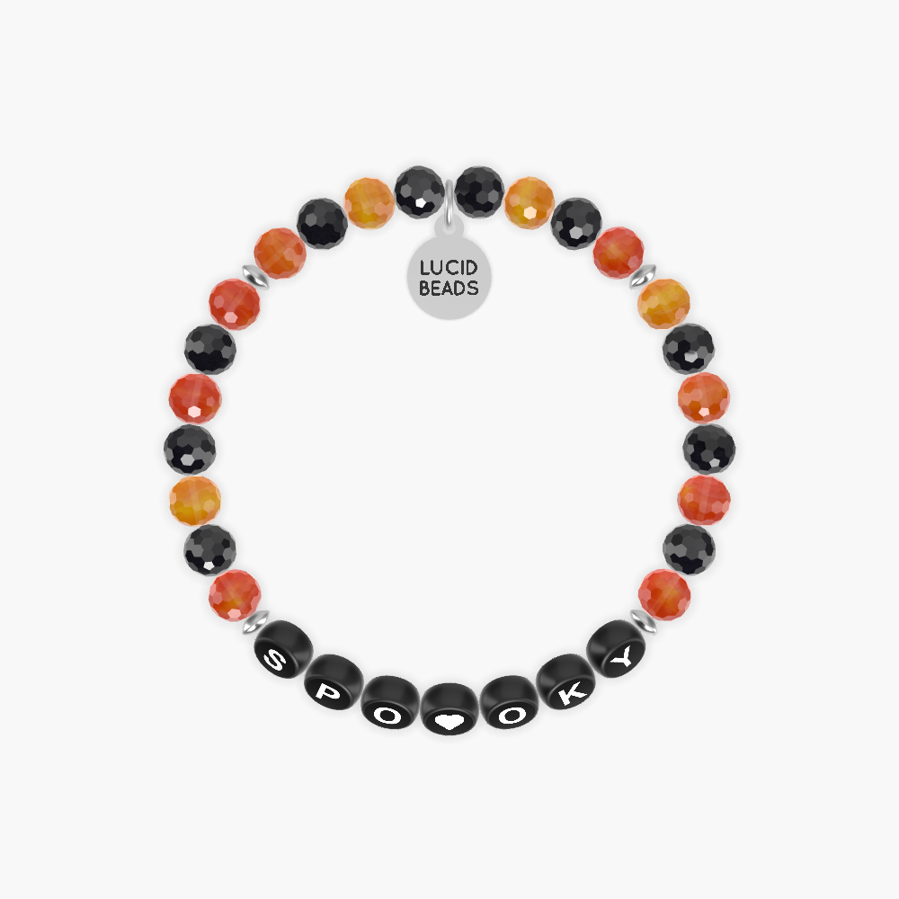 Spooky! - Carnelian and Black Tourmaline Bracelet for Halloween