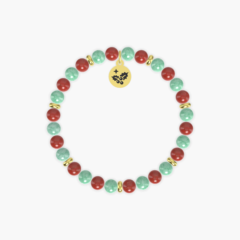 Red Jasper and Green Jade Bracelet