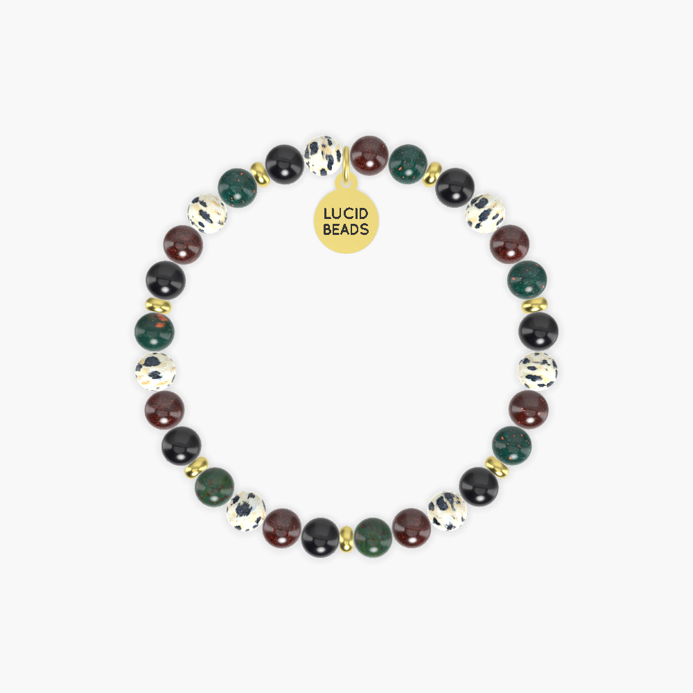 Bloodstone, Garnet, Dalmatian Jasper and more Gemstone Bracelet