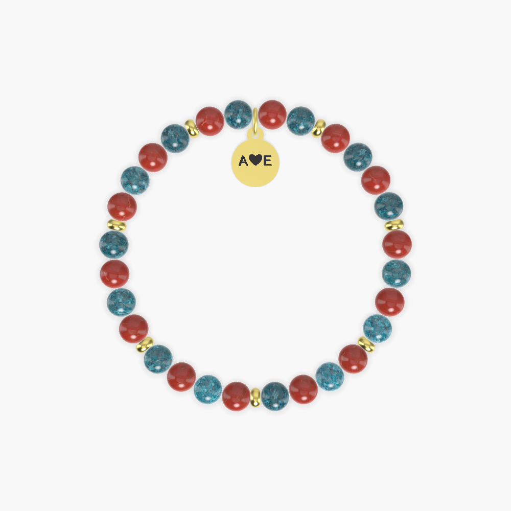 Apatite and Red Jasper Bracelet