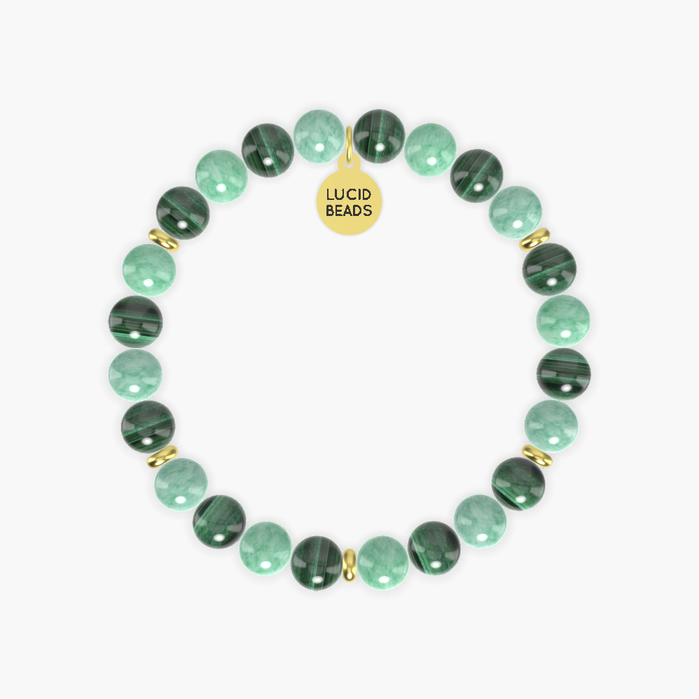 Heart Chakra Green - Green Jade and Malachite Bracelet