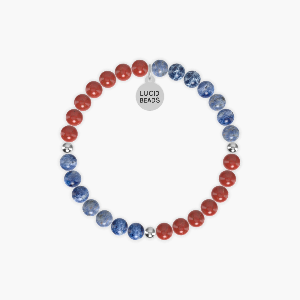 Veteran's Day - Red Jasper and Sodalite Bracelet