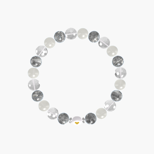 Labradorite, Moonstone and Clear Quartz Bracelet