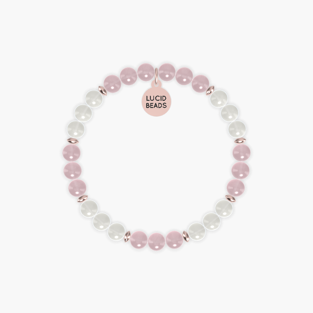 Cancer Zodiac Sign - Rose Quartz and Moonstone Bracelet