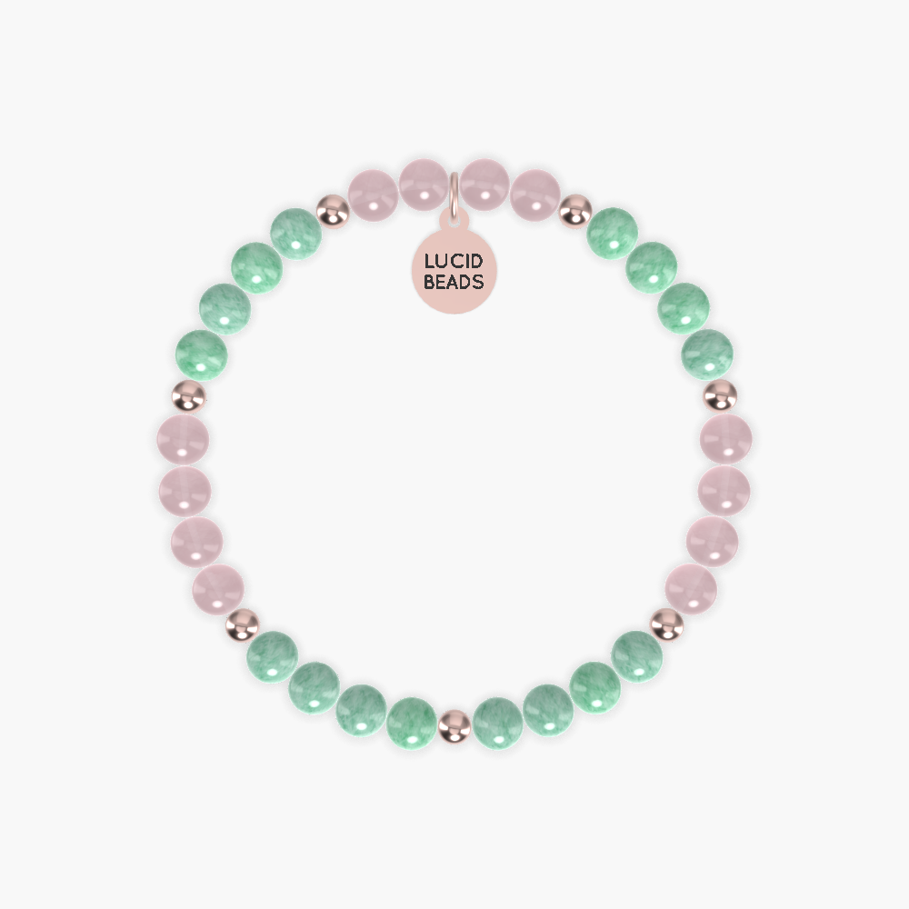 Green Jade and Rose Quartz Bracelet