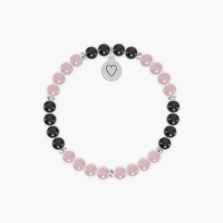 Rose Quartz and Black Obsidian Bracelet