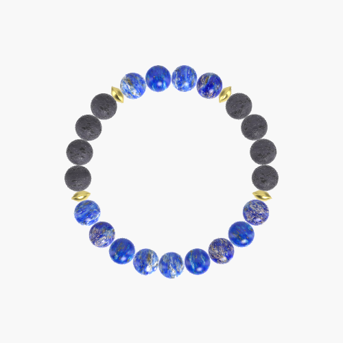 Lapis Lazuli and Lava Rock Bracelet