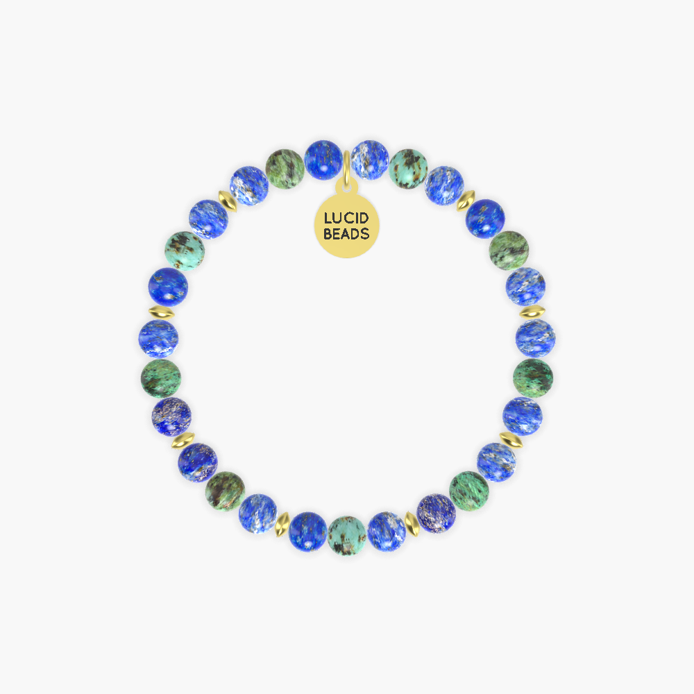 Sagittarius Zodiac Sign - Lapis Lazuli and African Turquoise Bracelet