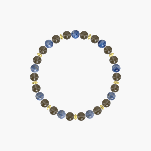 Smoky Quartz and Sodalite Bracelet