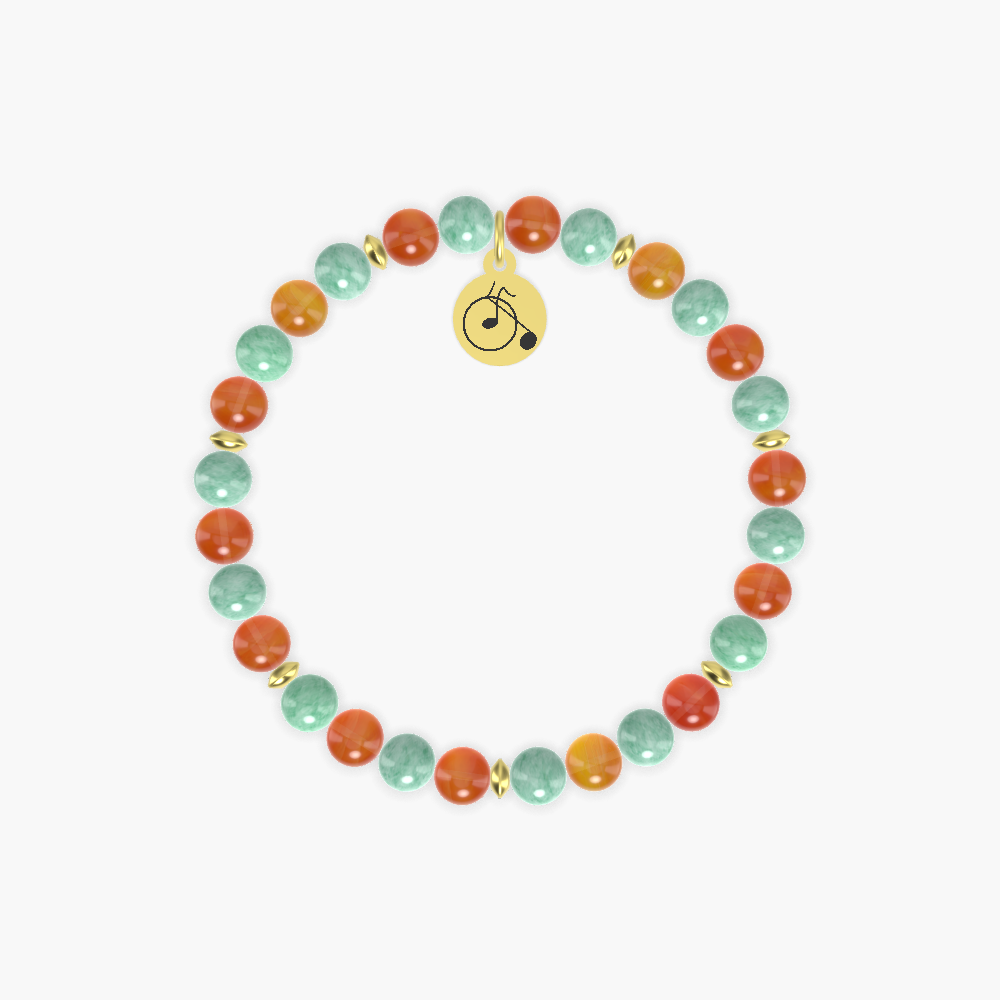 Green Jade and Carnelian Bracelet