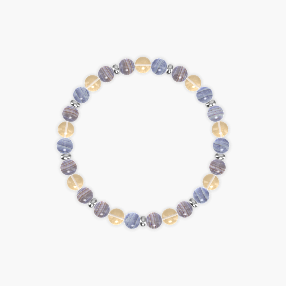 Blue Lace Agate and Citrine Bracelet