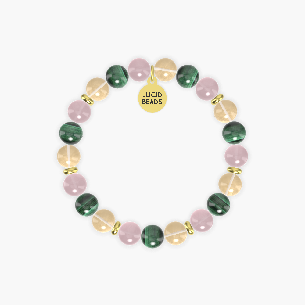 Malachite, Citrine and Rose Quartz Bracelet