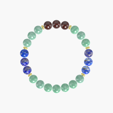 Green Jade, Lapis Lazuli and Garnet Bracelet