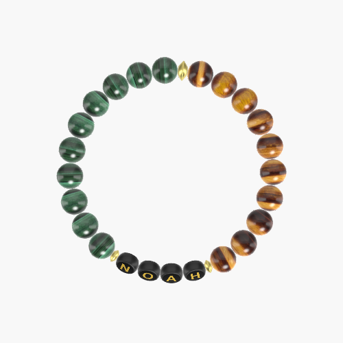 Tiger Eye and Malachite Bracelet