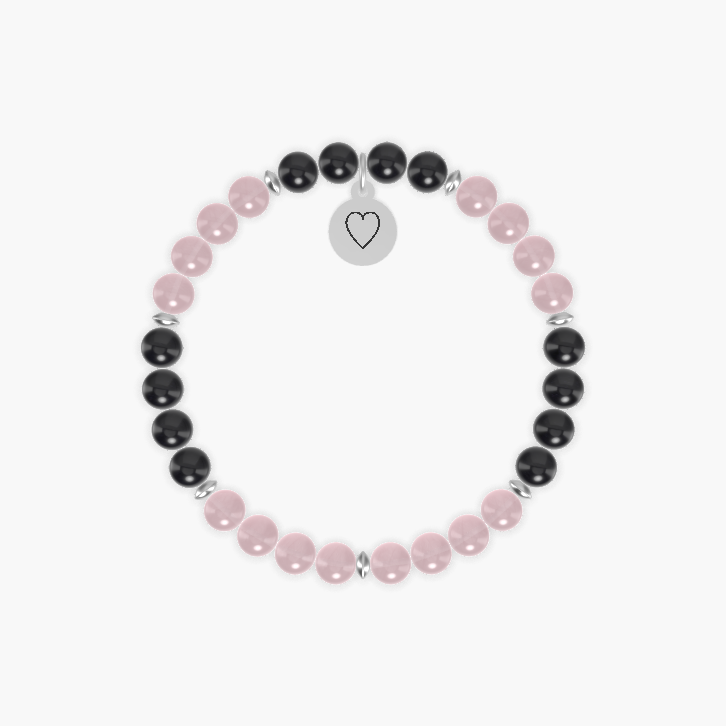 Rose Quartz and Black Obsidian Bracelet