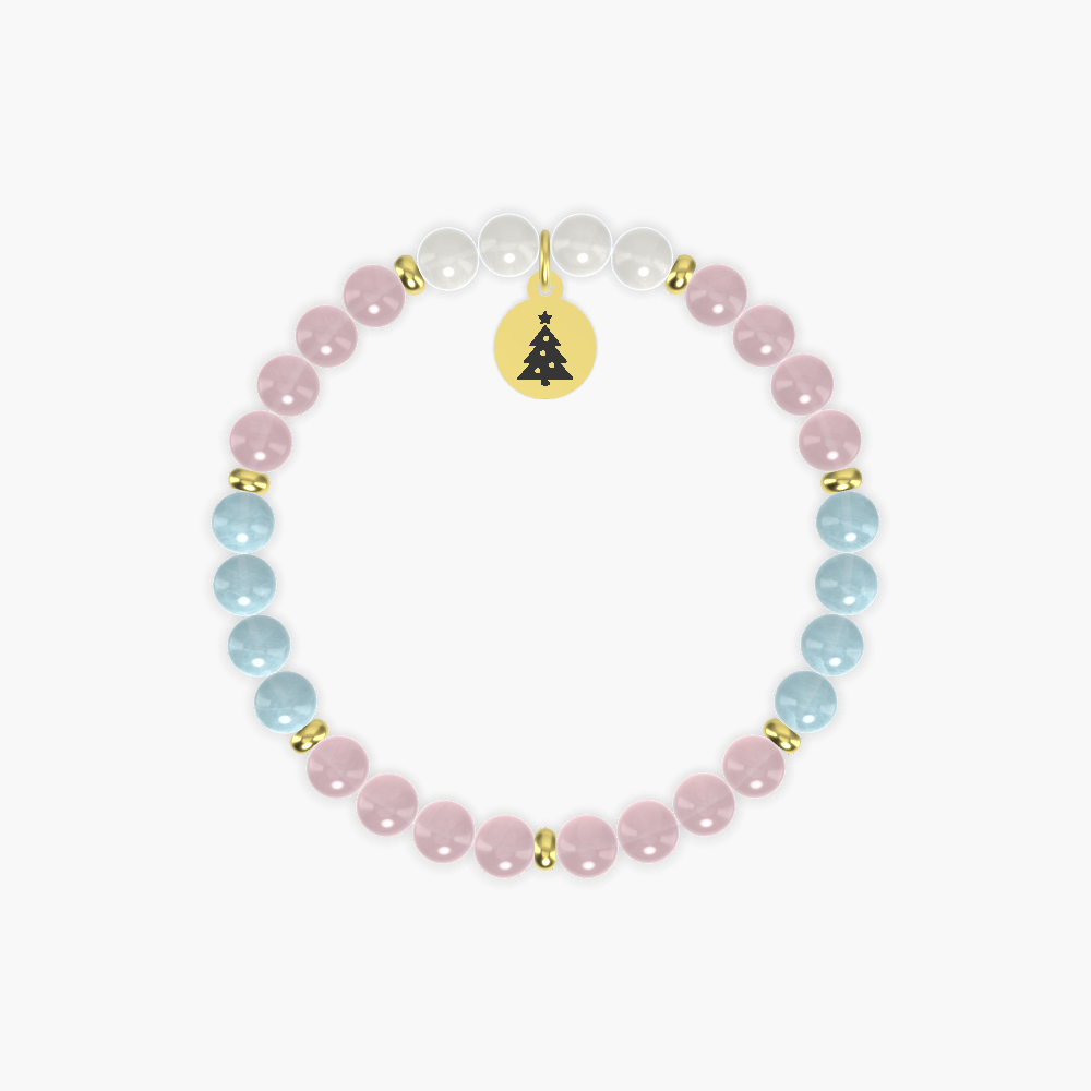 Rose Quartz, Aquamarine and Moonstone Bracelet