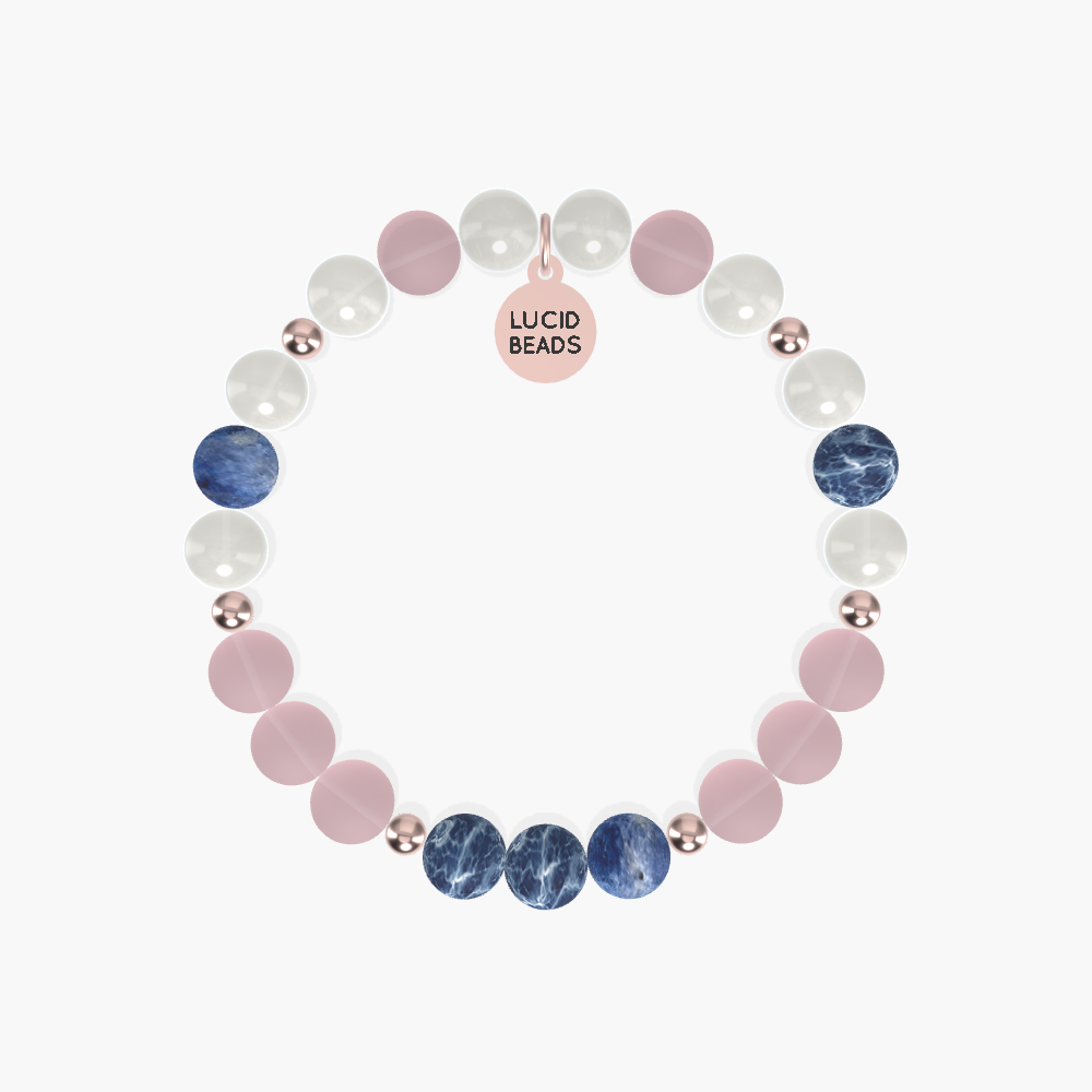Rose Quartz, Moonstone and Sodalite Bracelet
