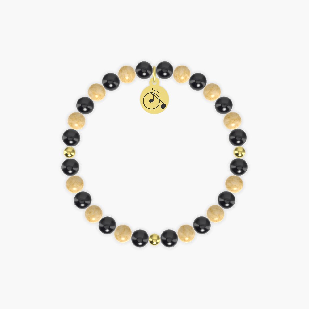 Black Tourmaline and Yellow Jade Bracelet